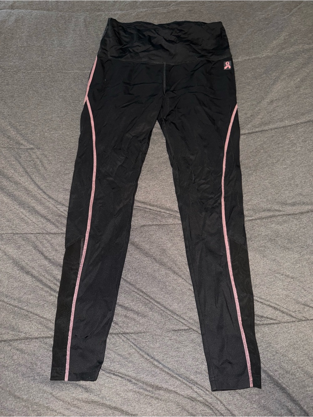 Harley-Davidson Black Leggings with Pink Piping